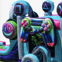 GLITCH FUN BOUNCE Combo Inflable de PVC para Videojuegos al Aire Libre