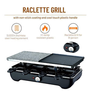 Gril à fromage électrique pour <span class=keywords><strong>raclette</strong></span>, 8 palettes, barbecue coréen, <span class=keywords><strong>avec</strong></span> <span class=keywords><strong>pierre</strong></span> à <span class=keywords><strong>griller</strong></span> et plaque d'aluminium - Product Image 5