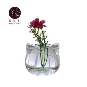 Cat Shaped Glass Vase Hydroponic Plant Flower Vase Terrarium Container Pot Decor Art Gift
