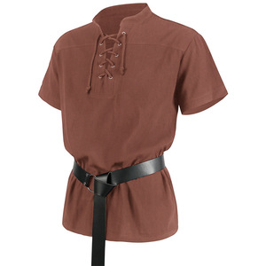 Camicia da <span class=keywords><strong>uomo</strong></span> di alta qualità moda fasciatura manica corta <span class=keywords><strong>medievale</strong></span> rinascimentale camicia gotica per gli uomini - Product Image 3
