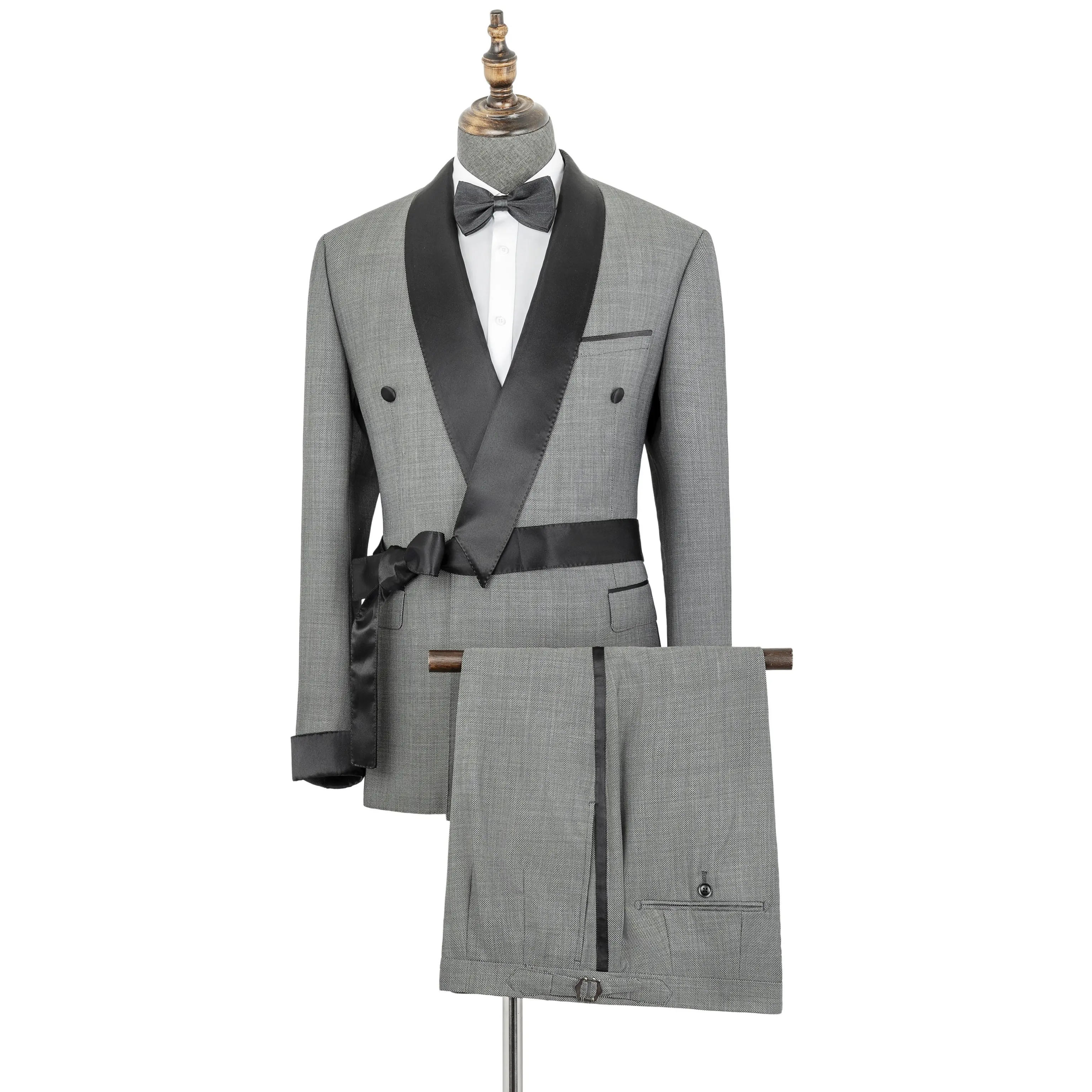 Manteau de haute qualité officiel formel hommes Slim convient pour les hommes à la mode gris costumes décontracté concepteur mariage hommes costume