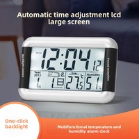 Radio-réveil intelligent avec affichage LED, thermomètre, prévisions météo, phases lunaires, calendrier perpétuel et synchronisation automatique de l'heure