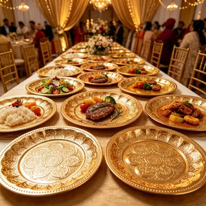Assiette de Présentation Moderne en Acier Inoxydable Poli Durable, Taille et Couleur Personnalisables (16cm, 20cm, 30cm) pour Mariages, Fêtes, Maison et Restaurant - Product Image 2