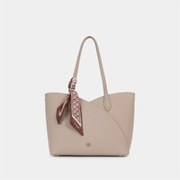 Tas Tote Wanita Besar Chrisbella Wholesale Fashion dengan Resleting, Set Lengkap Termasuk Dompet dan Syal