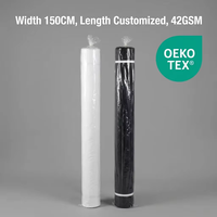 Prix Usine Entoilage Thermocollant Tissé 50D Doux au Toucher pour Soie et Mousseline [PA/PES] Enduit Double Point 150cm