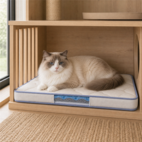Tapis de sol pour chat avec dessus rembourré, bordure bleue et couche visible pour des espaces de repos calmes pour les chats