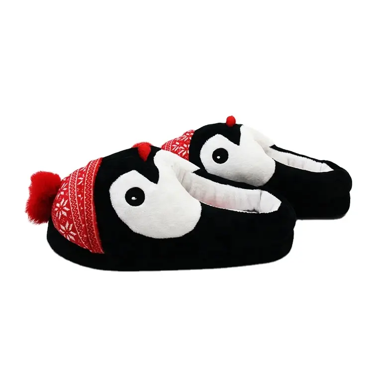 Winter Dier Slippers Mooie Warme Platte Comfy Vrouwen Flip Flop Pinguïn Slippers Voor Kerst