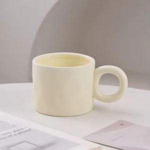 450ml Minimalist Ceramic Coffee Mug with Ring Handle, 3 Color Options for Home, Office & Wedding Gifting - Product Image 4