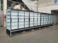 Réfrigérateur commercial à double porte vitrée pour supermarché, grande capacité, armoire de refroidissement verticale pour boissons