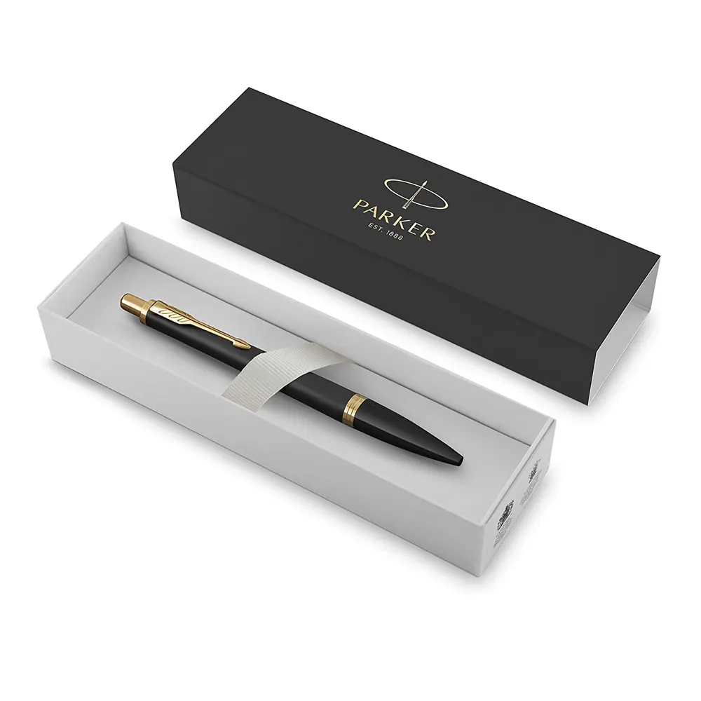 Benutzer definierte Logo-Druck High-End-Schubladen box Schwarz Karton Stift Verpackungs box zum Schreiben Geschenk Stift Set