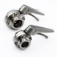 Vannes papillon en acier inoxydable SS304 à raccord Tri-Clamp avec poignée à gâchette