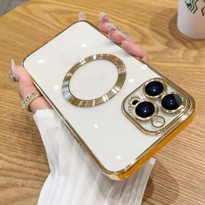 Honatop custodia di ricarica Wireless magnetica di lusso per <span class=keywords><strong>iPhone</strong></span> 15 14 Plus 13 12 <span class=keywords><strong>11</strong></span> <span class=keywords><strong>Cover</strong></span> in <span class=keywords><strong>Silicone</strong></span> <span class=keywords><strong>trasparente</strong></span> placcato Pro Max - Product Image 2