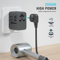 Adaptateur de prise de voyage européen Adaptateur secteur international avec chargeur mural rapide multi-ports Adaptateur de voyage universel