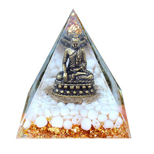Crystal Chip Pyramid Resin Buddha <b>Statue</b> Home Decoration Artistic Desktop Ornament Lotus Buddha Shape - Product Image 5