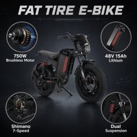 Vélo électrique 750W 48V 15AH avec écran LCD gris, double suspension, conduite confortable, trajets quotidiens sans effort, déplacement fluide sur les routes, vélo électrique