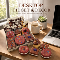 Jouet anti-stress en caoutchouc souple à remontée lente en forme de donut, gadget sensoriel, design dessert simulé