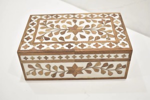 Best Quality Handcrafted Modern Floral Inlay Wooden Resin Jewelry Storage <b>Box</b> Stylish Organizer with Lid for <b>Vanity</b> Use for Sale - Product Image 2