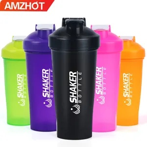 B30-0071 Amz üst satıcı 600ml özel Logo paslanmaz çelik karıştırma topu ile Protein spor plastik Blender su şişesi