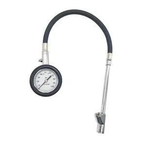 Auto tire pressure gauge,straight-on foot dual head tire pressure gauge for truck