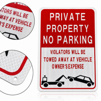 Panneau de signalisation routière réfléchissant en aluminium imprimé UV, panneau de sécurité routière, propriété privée, interdiction de stationnement, logo personnalisé, taille 12x18 pouces, vert rouge