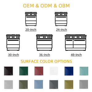 Cuisinière à gaz/électrique de luxe Joohtec, autoportante, robuste, 48 pouces, avec four, pour usage domestique et professionnel - Product Image 3