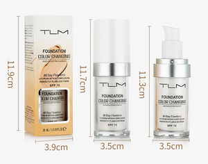 Fond de teint liquide professionnel Tlm 30 ml, maquillage changeant de couleur, couvrant, correcteur, longue durée, soin de la peau - Product Image 3