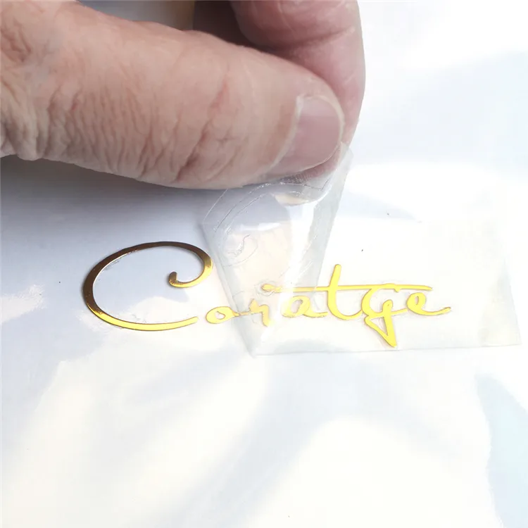 Embalaje personalizado de lámina de oro galvanizado de níquel metálico o pegatinas de transferencia