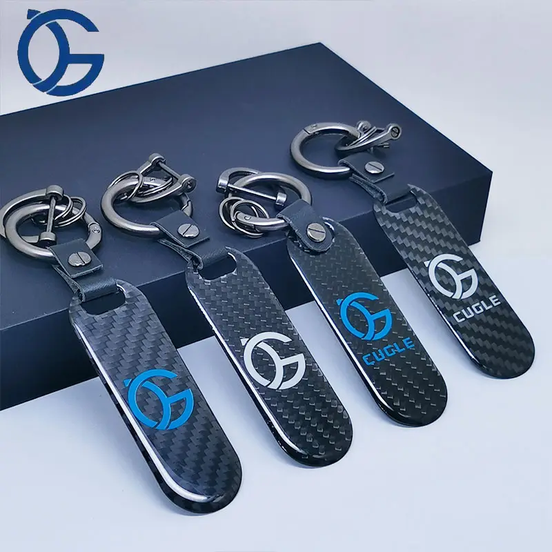 Wholesale Leather Keychain Luxury Designer Sublimation Blank Custom Logo Style Leather Car Metal Carbon Fiber Keychain