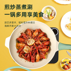 Nonstick <b>Frying</b> <b>Pan</b> Clear Green 32Cm With Lid For <b>Induction</b> Cooktops - Product Image 3