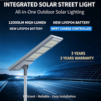 Lampadaire solaire intégré haut de gamme, batterie LiFePO4 de qualité A, garantie 3 ans, IP65, lampadaire municipal