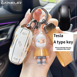 Cao cấp pha lê móc chìa khóa xe thẻ chìa khóa bảo vệ trường hợp <span class=keywords><strong>modelly</strong></span> cho Tesla - Product Image 5