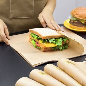 Custom Printed <b>Food</b> Grade PE Greaseproof <b>Wrapping</b> <b>Paper</b> Waterproof Disposable for Sandwich Patty Burger Cake Pizza Packaging - Product Image 6
