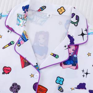 ชุดนอนแฟชั่นลำลองสไตล์เกาหลีสำหรับผู้หญิง ลาย K-Pop Demon Hunters แขนสั้นและกางเกงขาสั้น ชุดนอนเด็กสำหรับใส่ที่บ้าน ขายส่ง - Product Image 2