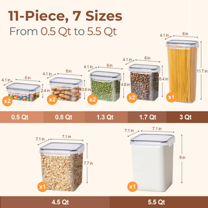 ชุดกล่องถนอมอาหารใส 8 ชิ้น ปลอดสาร BPA ซ้อนกันได้ ปิดสนิท สำหรับเก็บอาหารในครัวและห้องเก็บของ - Product Image 3