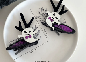 Pinzas para el Cabello con Diseño de Fantasmas de Dibujos Animados para Halloween, Pasadores de Tela para Disfraces, Accesorios de Disfraces de Murciélagos y Brujas para Niños - Product Image 1