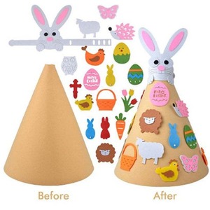 Jouet éducatif <span class=keywords><strong>en</strong></span> feutre lapin de <span class=keywords><strong>Pâques</strong></span> - Décoration d'arbre <span class=keywords><strong>pour</strong></span> coin de salle de classe <span class=keywords><strong>en</strong></span> tissu <span class=keywords><strong>pour</strong></span> nourrissons (0-3 ans) - Product Image 3