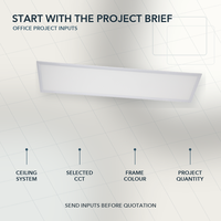 Panneau lumineux LED commercial 300x1200 40W Opale standard pour projets de bureaux
