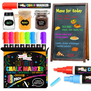 มาร์กเกอร์ชอล์กเหลวสำหรับกระดานดำ-สีหนาเครื่องหมายลบแห้งป้ายกระดาน, หน้าต่าง, แก้ว-ปลายย้อนกลับได้6มม - Product Image 6