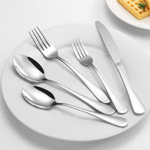 Ensemble de couverts en acier inoxydable 18/10, linge de table à bords lisses, passe au lave-vaisselle, <span class=keywords><strong>argenterie</strong></span> pour cadeaux d'affaires - Product Image 4