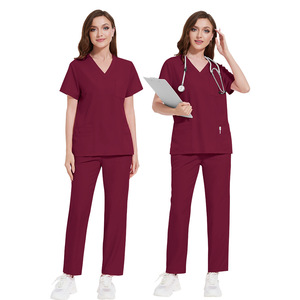 Uniformes Médicos Negros Unisex, Elásticos, Transpirables, de Sarga, <span class=keywords><strong>con</strong></span> Logotipo Personalizado, de Secado Rápido, <span class=keywords><strong>con</strong></span> Múltiples Bolsillos 42168 - Product Image 2