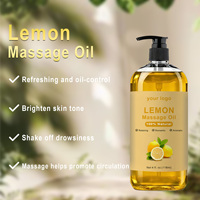 Huile de massage au citron OEM en gros, pure et naturelle, pour les soins de la peau et l'hydratation
