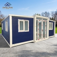 Maison conteneur en acier préfabriquée modulaire extensible moderne de 20 pieds, de luxe, pliable, portable, mini-maison, module d'habitation, entrepôt modulaire