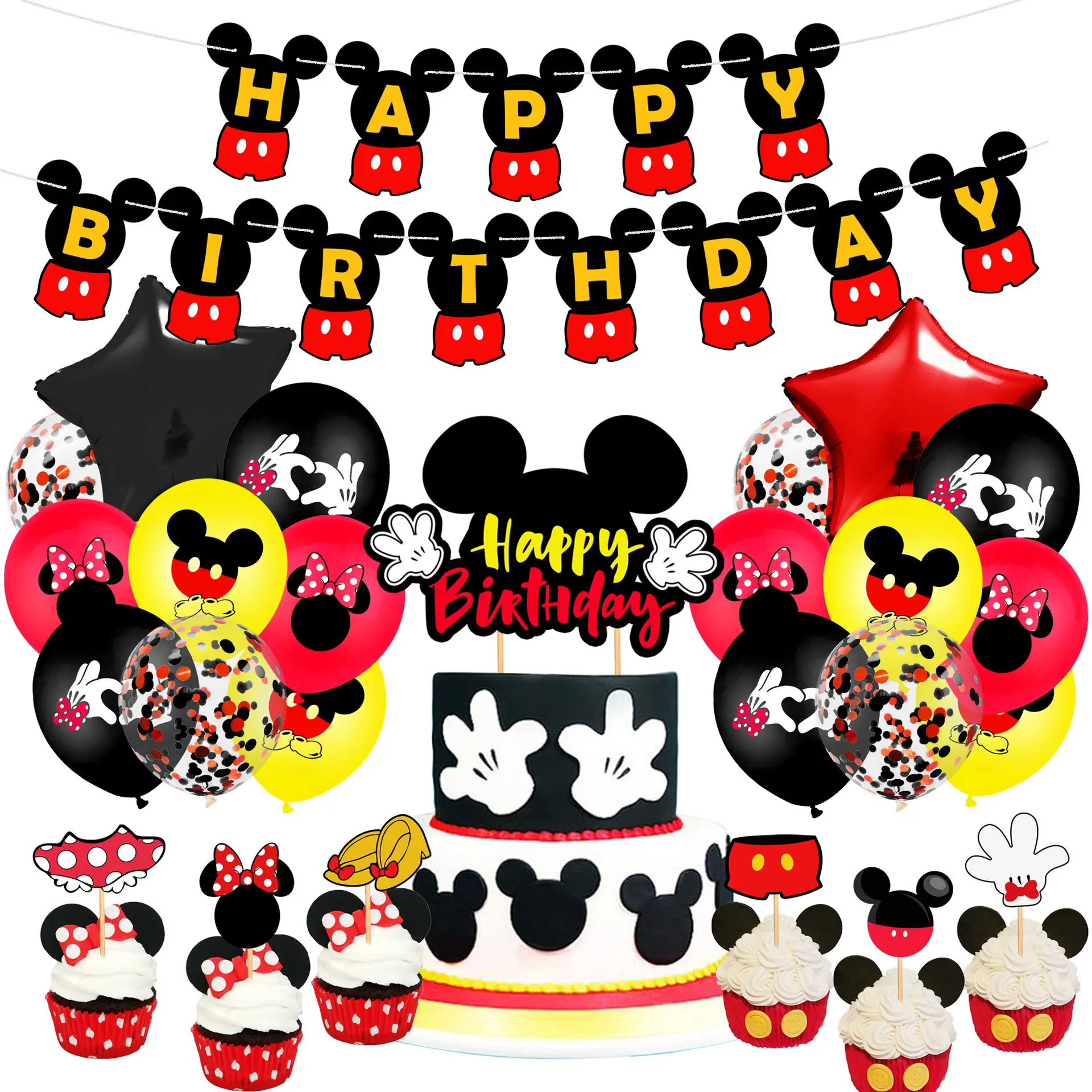 Cute mouse theme children's birthday anniversary party decorations set