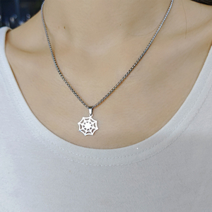 Collana Trendy di <span class=keywords><strong>ragnatela</strong></span> nera in acciaio inossidabile collana pendente in <span class=keywords><strong>ragnatela</strong></span> gotica collana di Halloween gioielli regalo per <span class=keywords><strong>uomo</strong></span> donna - Product Image 4