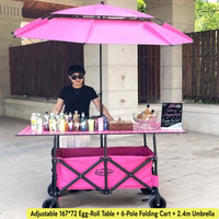 Table de stand pliante mobile rouge et noire spéciale pour marché nocturne, avec pare-soleil, pour stand extérieur, vente en gros usine