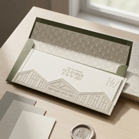 Enveloppe à motifs personnalisés, carte d'invitation rétro en relief, papier spécial, carte d'invitation professionnelle