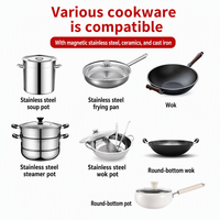 Cuisinière à induction portable à brûleur unique en acier inoxydable 3500W à chauffage rapide avec fonction Hotpot pour usage domestique, commercial et hôtelier