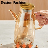 Botol Minyak Dapur Kaca Borosilikat Tinggi Desain Modern Kapasitas Besar 600ml/800ml/1000ml Wadah Bumbu Tutup Jepit Buatan Tangan