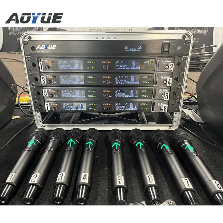 A-220D vocal dynamic uhf microphone wireless system 2 channel professional