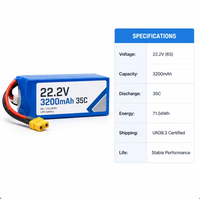 Baterai Drone UAV Jarak Jauh 6S 22.2V 3200mAh 35C High Discharge Baterai Lipo UAV untuk Drone Industri
